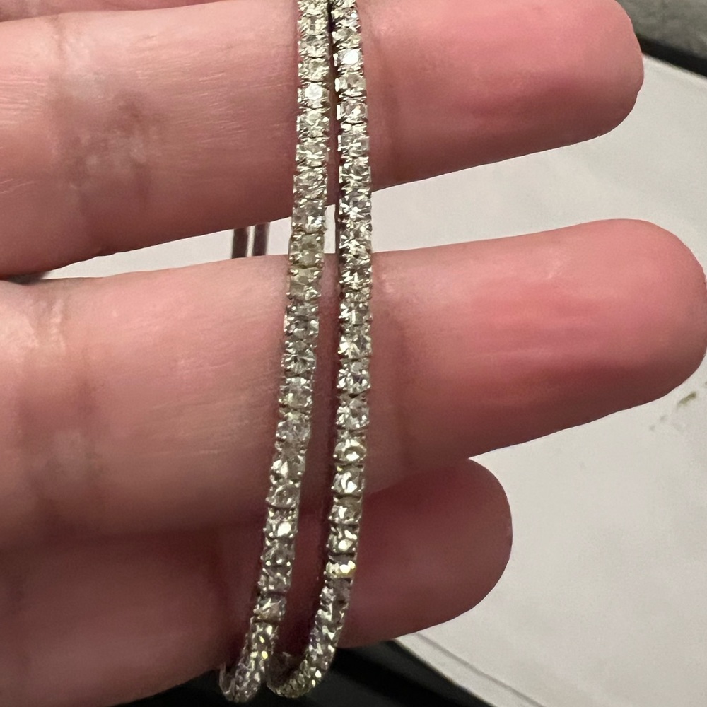 Sleek Silver CZ bangles